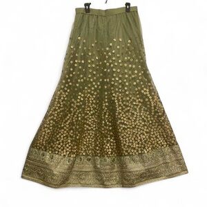 Green and Gold Maxi Skirt